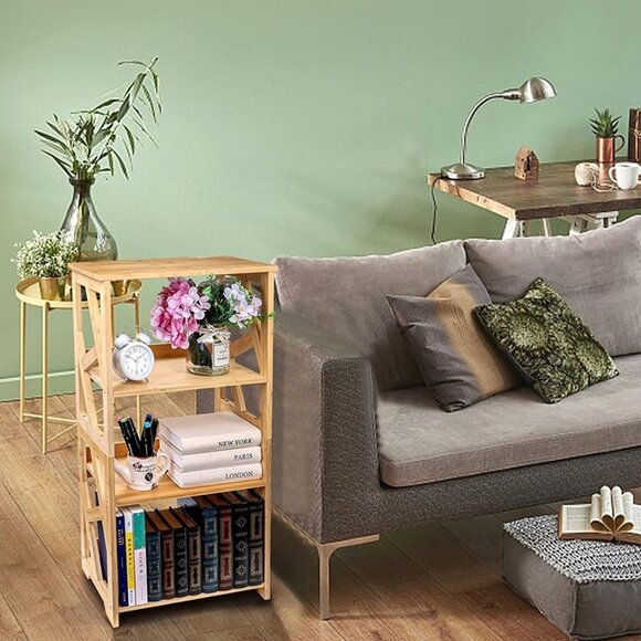 NEW 3-Tier Open Shelf Bookcase, Small Bamboo Bookshelf - Picture 3 of 6